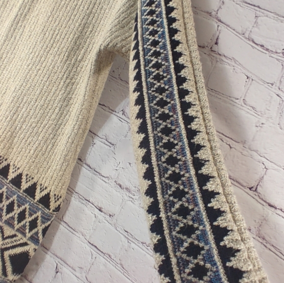 Lucky Brand Tribal Third Piece Cardigan M Open Knit Pockets Native Sweater - Picture 9 of 13